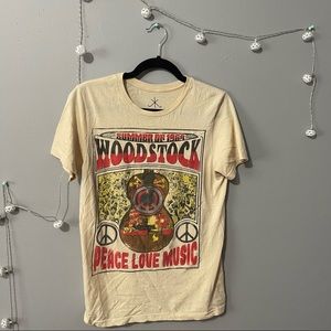 Tan vintage feel Woodstock T-shirt